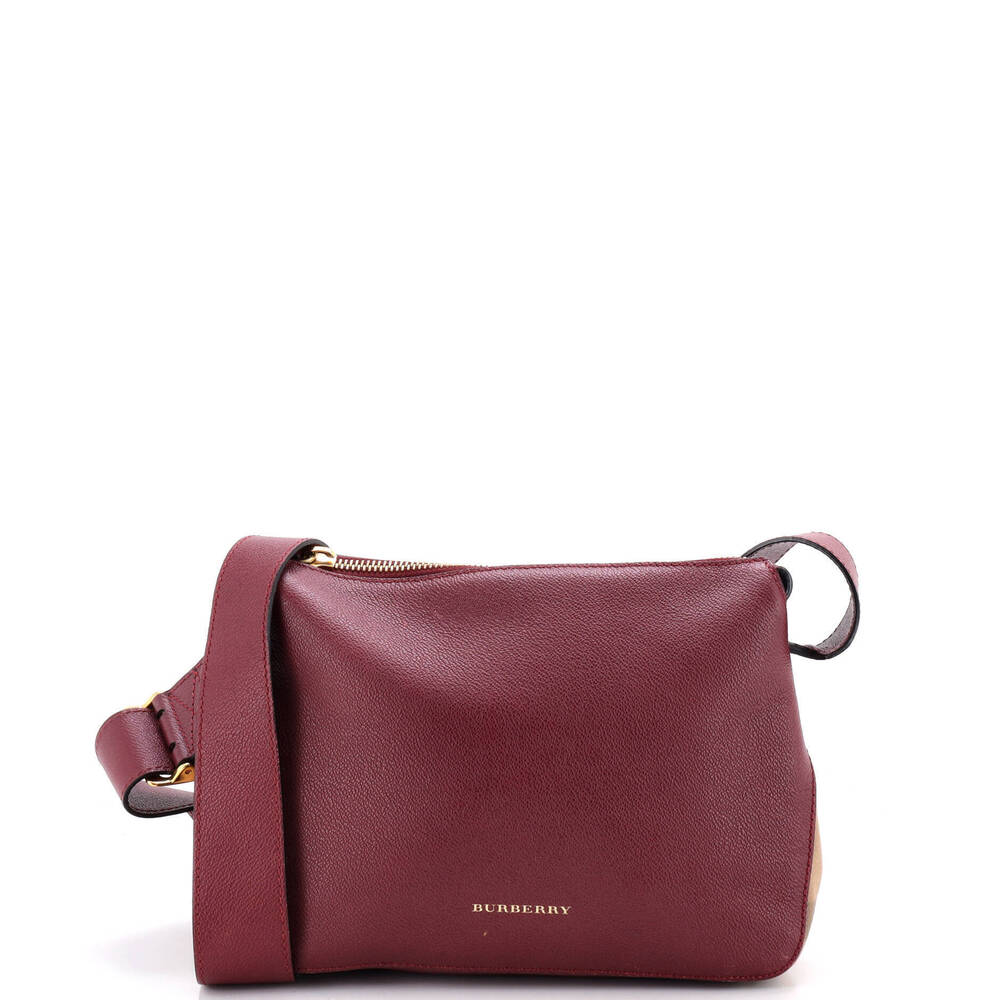 Burberry Small Helmsley Crossbody Bag Leather with House Check Canvas